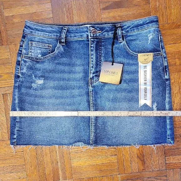 Vipones Denim Mini Skirt Size 10 New with Tags - Picture 5 of 8